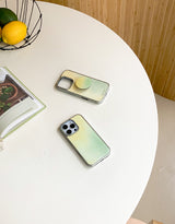 [MADE]レモングリーン シルバー エポキシ iPhoneケース