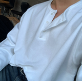 Adaph Henry Neck Waffle Overfit Long Sleeve Tee