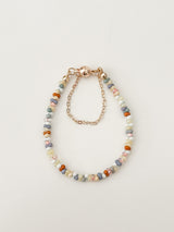 Summer Orange Beads Initials Bracelet
