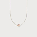 ポルカドッツネックレス　ピーチ