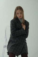 GLAM CHECK SKIRT_BLACK