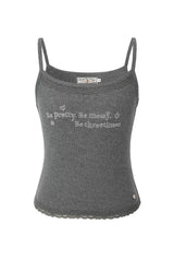Be messy tank top - charcoal 