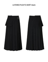 レイヤープリーツスカート black