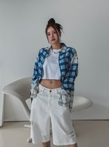 Mully ダメージコットンクロップTシャツ