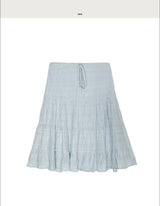 soy low chiffon tiered midi sk