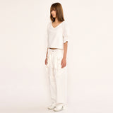 Layered Pocket Pant - White