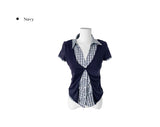 ソレン チェック シャツ レイヤード ツイスト ショート スリーブ Tシャツ
