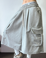 FORMAL BASIC CARGO WIDE BERMUDA 🤎🩶🖤🤍4COLOR