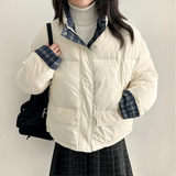 Daring checkered lining point short padded coat