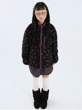 flower fleece jacket (black)