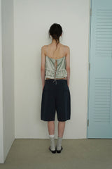 Tie satin blouse_mint