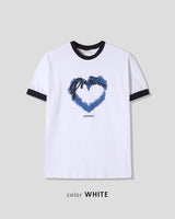 Blue Heart Ringer T-Shirt