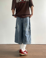 Flat 7-Part Denim Pants