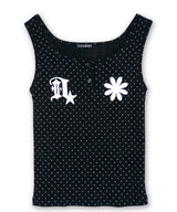 Front Logo Button Dot Tank-Top_Black