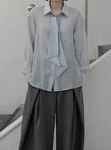 Lucy Tie See-Through Blouse