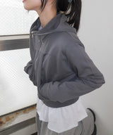 stud hood zip-up