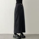 Sundy Charlang クールデニムロングスカート [ショート & ベーシックセレクション] Lyocell Fabric
