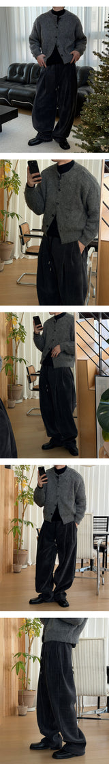 [Unisex] アンゴラクロップカーディガン(2color)