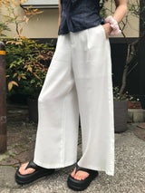 ミル バック バンディング ワイド ピンタック ロング パンツ