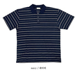 No.1231 stripe collar half T (4color)