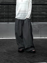 [unisex] ピンタックリベットナイロンパンツ (2color)