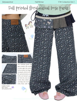BETWEENAND Women's loose casual pants for autumn, with a floral print that lengthens the legs and helps to slim the figure
