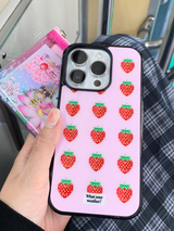 フルーツテトリスグラスバンパーケース - strawberry