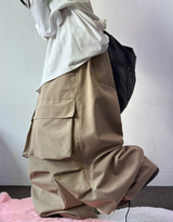 HIGH QUALITY 💛 KOREAN / STRING 🩶 FRONT CARGO PARACHUTE RIVET COTTON LONG PANTS 💛🩶🖤💚 - 4 COLORS
