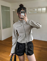 アッシュスナップツーボケットスリムフィールドジャケット