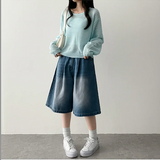メリピンタックデニムバミューダショーツ [ショート & ロングセレクション*]
