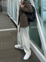 Pintuck cotton pants