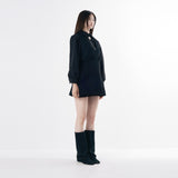 Wool button mini dress 001