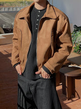 Velvety Suede Padded Jacket (2 Colors)