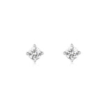 Solitaire 925 Silver + Rhodium Plating Stud Earring E057-01H