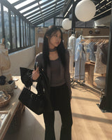Muffler v neck T