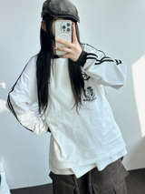 ヒップツーラインナンバーリングロゴスリーブTシャツ💙🤍🖤3カラー