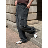 [Unisex] Fringe cargo denim pants(3color)