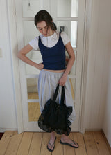 [jiwonywony x voor] Frill Blossom Shoulder Bag_Black