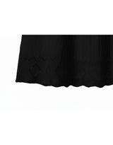 Kate Contrast Ribbon Sleeveless Cardigan Set Black