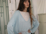 Button v-neck knit_skyblue