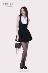 Seri collar sleeveless flare dress