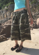 ZIPPER CARGO BERMUDA PANTS