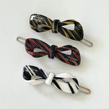 Stripe ribbon hair pin (3color)
