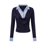 Nora Layered Drape Shirt Top