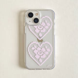 pink heart lace jellhard phone case