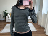 レースストライプTシャツ