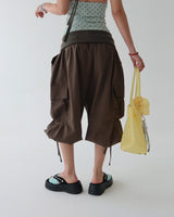 Rollup Cargo Bermuda Harem Capri Pants