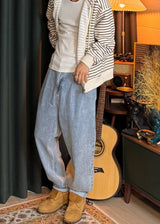 [virstyle original] INKKI two tuck Balloon Tapered Denim Pants 4COLOR