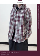 Arden Casual Oversized Fit Check Hooded Shirt