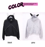 devil stud hood zip-up (2color)